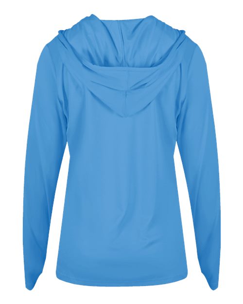 Badger Women's B-Core Long Sleeve Hooded T-Shirt 4165 Columbia Blue