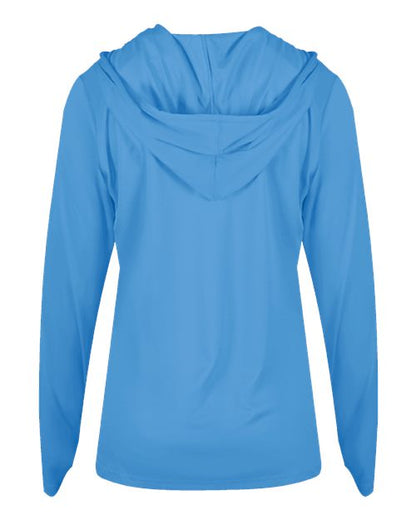 Badger Women's B-Core Long Sleeve Hooded T-Shirt 4165 Columbia Blue