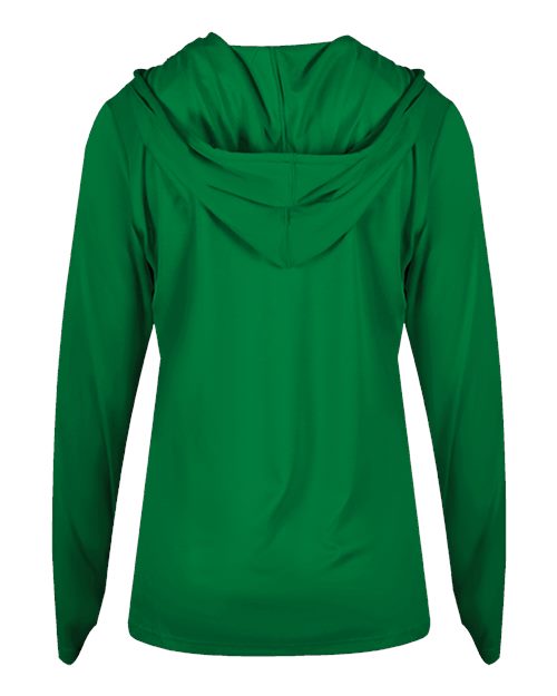 Badger Women's B-Core Long Sleeve Hooded T-Shirt 4165 Kelly