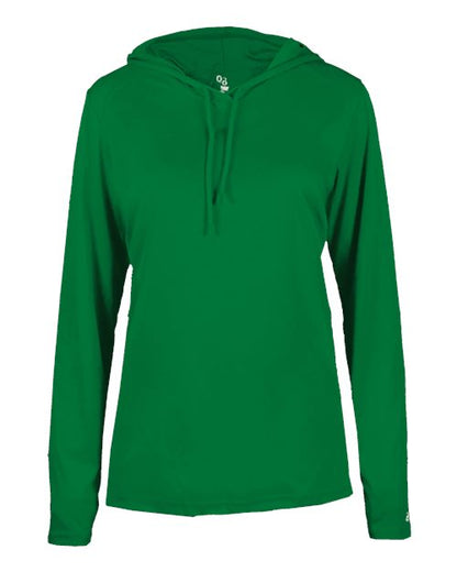 Badger Women's B-Core Long Sleeve Hooded T-Shirt 4165 Kelly