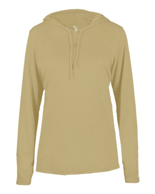 Badger Women's B-Core Long Sleeve Hooded T-Shirt 4165 Vegas Gold