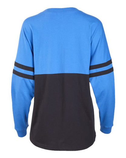 Boxercraft Women's Pom Pom Long Sleeve Jersey T-Shirt BW3514 Collegiate Blue/ Blue/ Black
