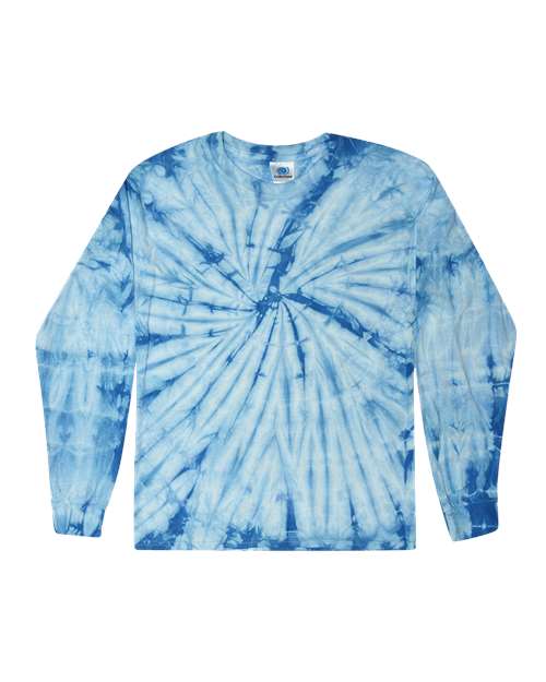 Colortone Tie-Dyed Long Sleeve T-Shirt 2000 Spider Baby Blue
