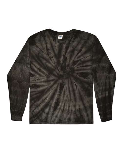 Colortone Tie-Dyed Long Sleeve T-Shirt 2000 Spider Black