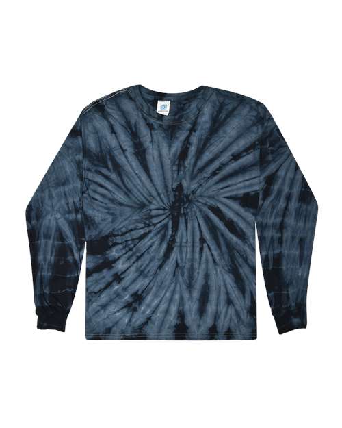 Colortone Tie-Dyed Long Sleeve T-Shirt 2000 Spider Navy