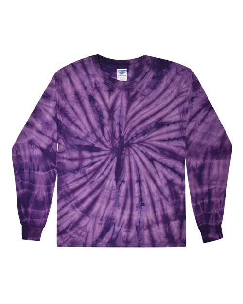 Colortone Tie-Dyed Long Sleeve T-Shirt 2000 Spider Purple