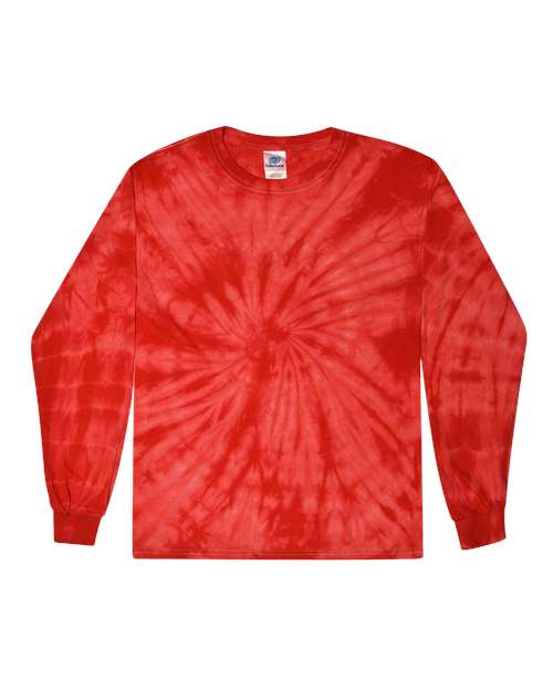 Colortone Tie-Dyed Long Sleeve T-Shirt 2000 Spider Red