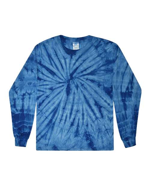 Colortone Tie-Dyed Long Sleeve T-Shirt 2000 Spider Royal