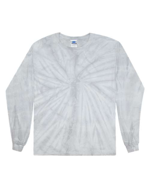 Colortone Tie-Dyed Long Sleeve T-Shirt 2000 Spider Silver
