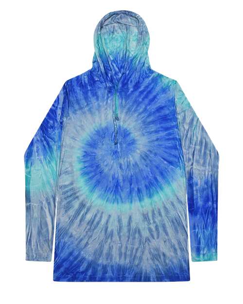Colortone Tie-Dyed Hooded Long Sleeve T-Shirt 2777