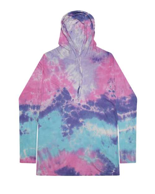 Colortone Tie-Dyed Hooded Long Sleeve T-Shirt 2777