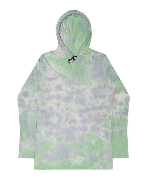 Colortone Tie-Dyed Hooded Long Sleeve T-Shirt 2777