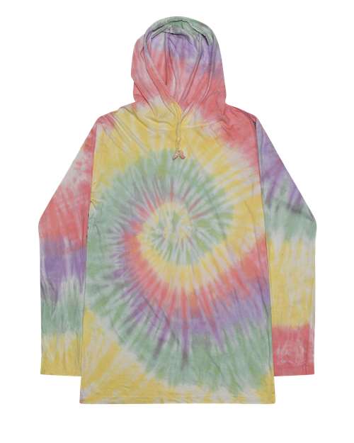 Colortone Tie-Dyed Hooded Long Sleeve T-Shirt 2777