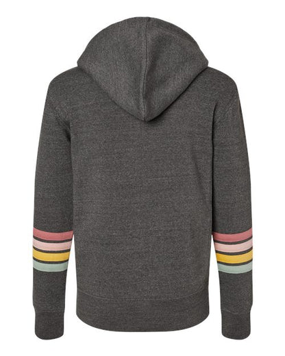MV Sport Women's Striped Sleeves Full-Zip Hooded Sweatshirt W22732