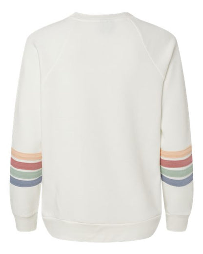 MV Sport Women's Striped Sleeves Crewneck Sweatshirt W23152