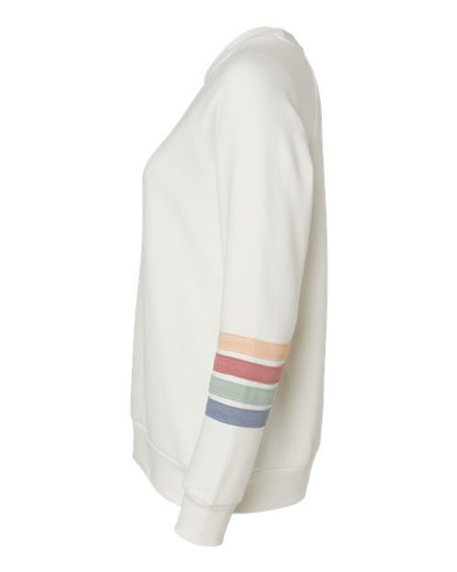 MV Sport Women's Striped Sleeves Crewneck Sweatshirt W23152