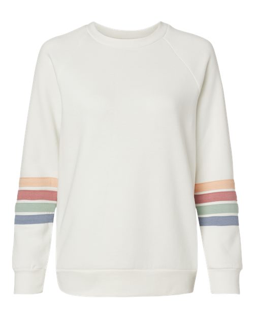 MV Sport Women's Striped Sleeves Crewneck Sweatshirt W23152
