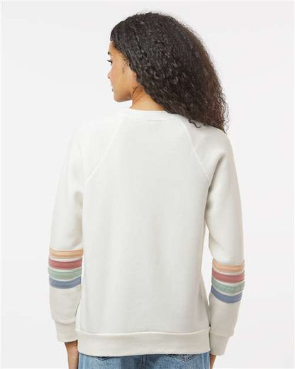 MV Sport Women's Striped Sleeves Crewneck Sweatshirt W23152