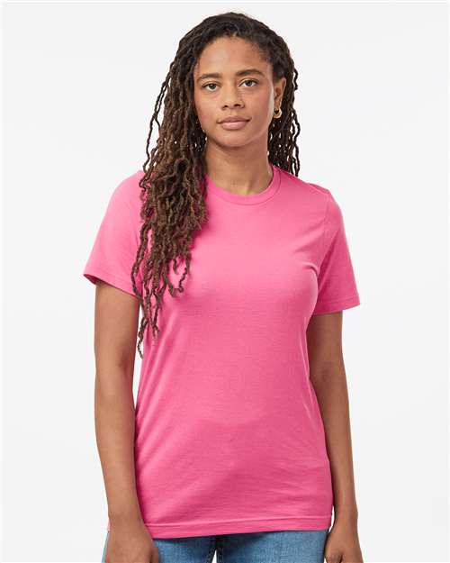 Custom Embroidered  Tultex Combed Cotton T-Shirt 602 Charity Pink