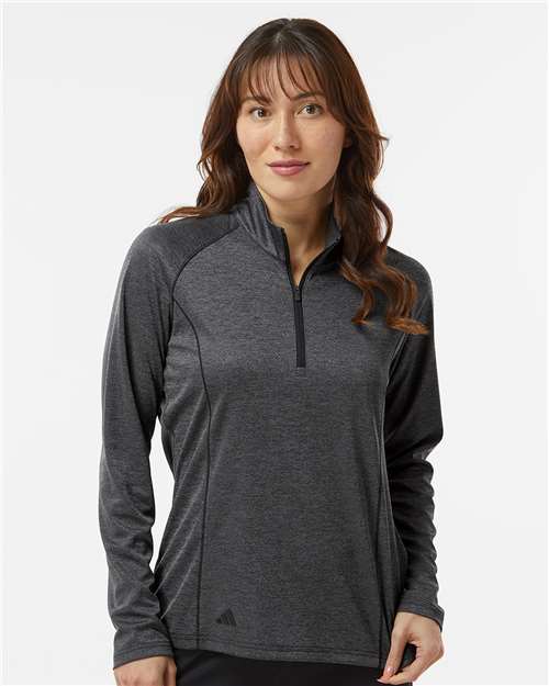 Adidas Women's Space Dyed Quarter-Zip Pullover A594 Custom Embroidered Business Logo