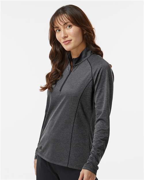 Adidas Women's Space Dyed Quarter-Zip Pullover A594 Custom Embroidered Business Logo