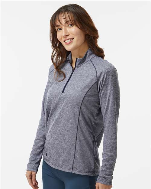 Adidas Women's Space Dyed Quarter-Zip Pullover A594 Custom Embroidered Business Logo