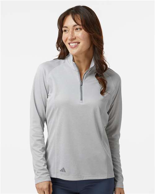 Adidas Women's Space Dyed Quarter-Zip Pullover A594 Custom Embroidered Business Logo