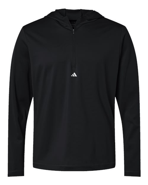 Adidas Lightweight Performance Quarter-Zip Hooded Pullover A596 Custom Embroidered Business Logo