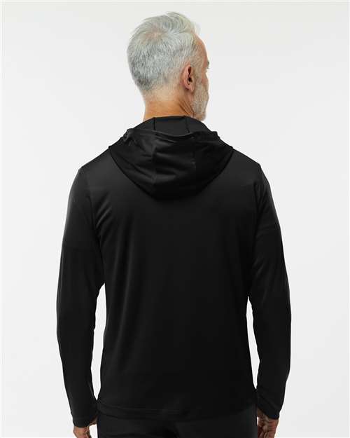 Adidas Lightweight Performance Quarter-Zip Hooded Pullover A596 Custom Embroidered Business Logo