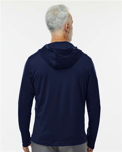 Adidas Lightweight Performance Quarter-Zip Hooded Pullover A596 Custom Embroidered Business Logo