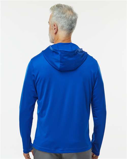 Adidas Lightweight Performance Quarter-Zip Hooded Pullover A596 Custom Embroidered Business Logo