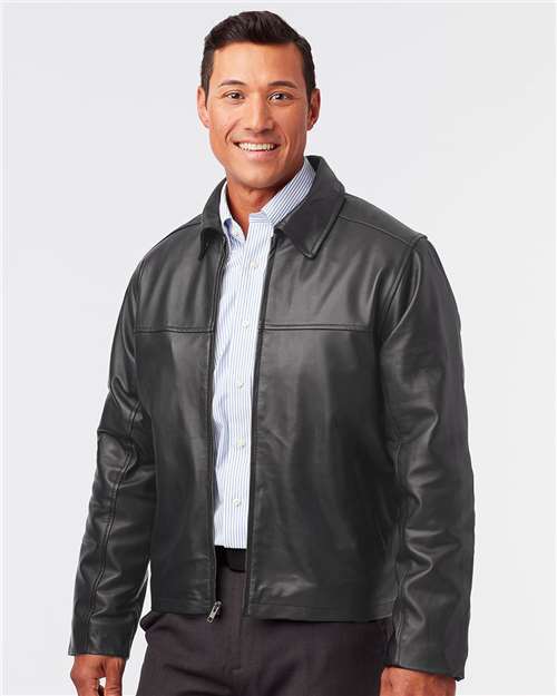 Custom Embroidered  Burk's Bay Napa Leather Driving Jacket 8000  