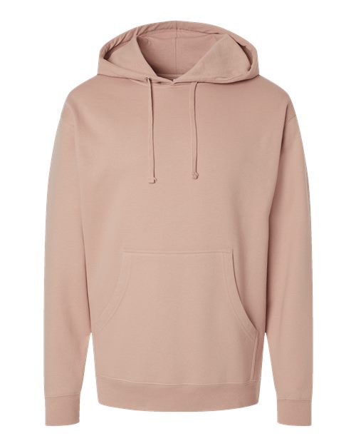Independent Trading Co. Midweight Hooded Sweatshirt SS4500 Dusty Pink Custom Embroidered Business Logo