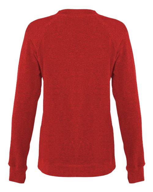 Custom EmbroideredBadger Women's FitFlex French Terry Crewneck Sweatshirt 7998 Red