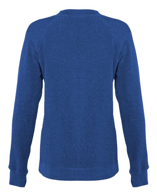 Custom EmbroideredBadger Women's FitFlex French Terry Crewneck Sweatshirt 7998 Royal