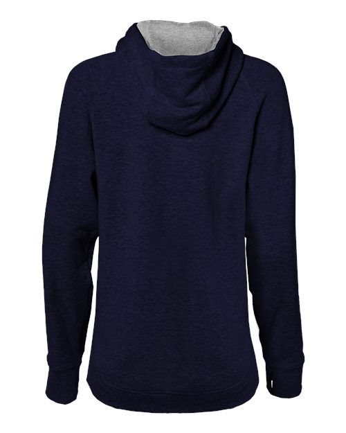 Custom EmbroideredBadger Women's FitFlex French Terry Quarter-Zip Hooded Pullover 8008 Navy