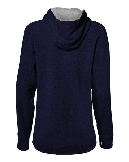 Custom EmbroideredBadger Women's FitFlex French Terry Quarter-Zip Hooded Pullover 8008 Navy