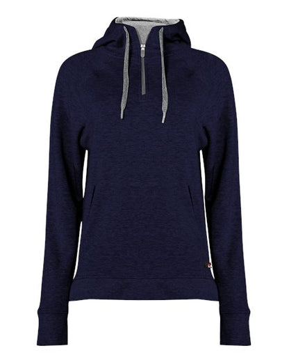 Badger Women's FitFlex French Terry Quarter-Zip Hooded Pullover 8008
