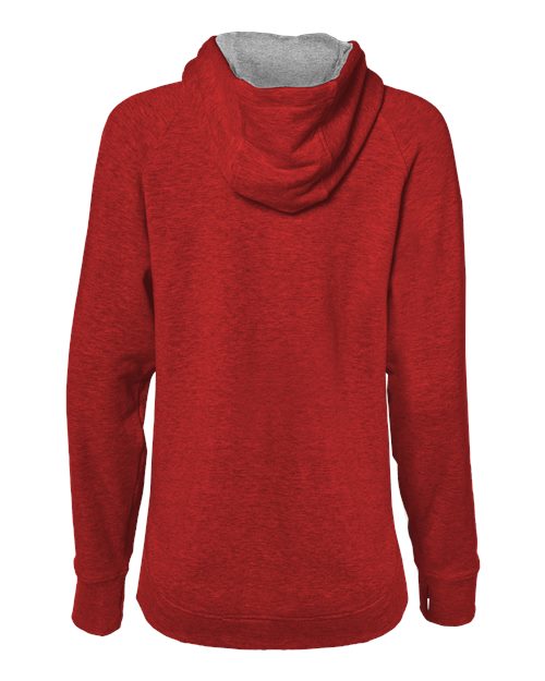Custom EmbroideredBadger Women's FitFlex French Terry Quarter-Zip Hooded Pullover 8008 Red