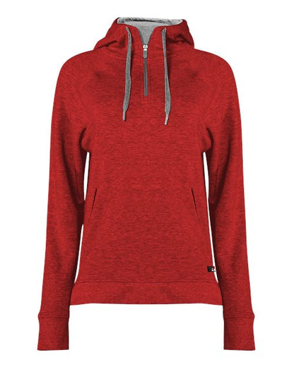 Badger Women's FitFlex French Terry Quarter-Zip Hooded Pullover 8008