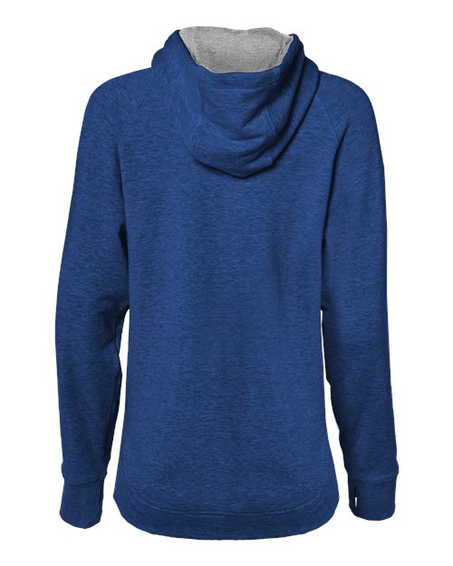 Custom EmbroideredBadger Women's FitFlex French Terry Quarter-Zip Hooded Pullover 8008 Royal