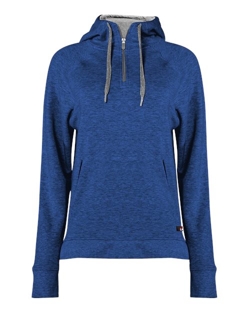 Badger Women's FitFlex French Terry Quarter-Zip Hooded Pullover 8008