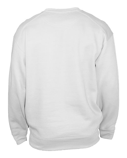 Custom EmbroideredBadger Unisex Pocket Crewneck Sweatshirt 3970 White