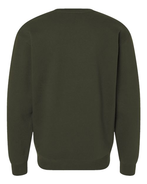 Independent Trading Co. Heavyweight Crewneck Sweatshirt IND3000 Army Custom Embroidered Business Logo