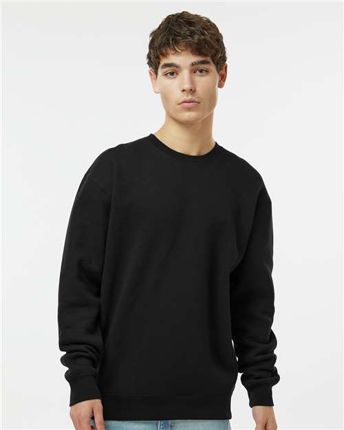 Custom Embroidered  Independent Trading Co. Heavyweight Crewneck Sweatshirt IND3000 Black