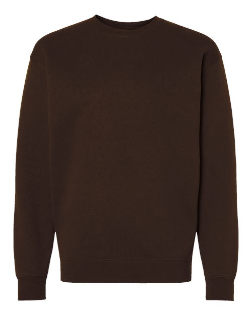 Independent Trading Co. Heavyweight Crewneck Sweatshirt IND3000 Brown Custom Embroidered Business Logo