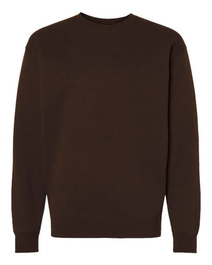 Independent Trading Co. Heavyweight Crewneck Sweatshirt IND3000 Brown Custom Embroidered Business Logo