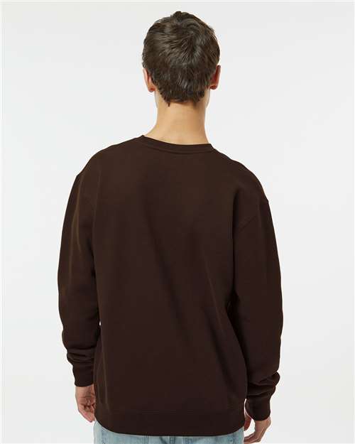 Independent Trading Co. Heavyweight Crewneck Sweatshirt IND3000 Brown Custom Embroidered Business Logo