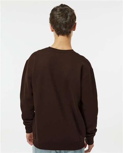 Independent Trading Co. Heavyweight Crewneck Sweatshirt IND3000 Brown Custom Embroidered Business Logo