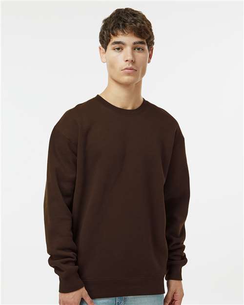 Custom Embroidered  Independent Trading Co. Heavyweight Crewneck Sweatshirt IND3000 Brown